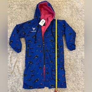 Kids swim parka with dolphins-swim in style! Size 7-8, so pretty! New.